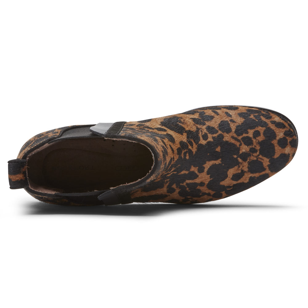 Rockport Womens Boots Leopard - Larkyn Chelsea - UK 860-POUMTI